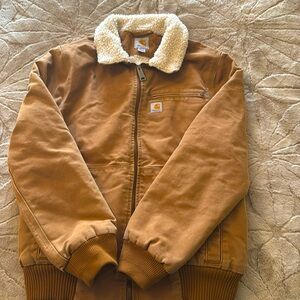 *RARE* Carhartt Tan Hooded Wildwood Sherpa Lined Jacket in Excellent Condition